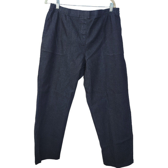Allison Daley Denim - Allison Daley Plus Dark Wash Elastic Waist Pull On Jeans 16WS- Petite